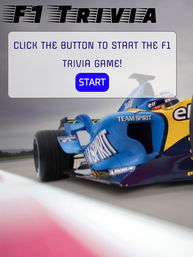 F1 Trivia game