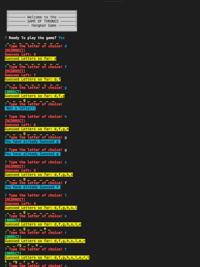 GOT Hangman for node