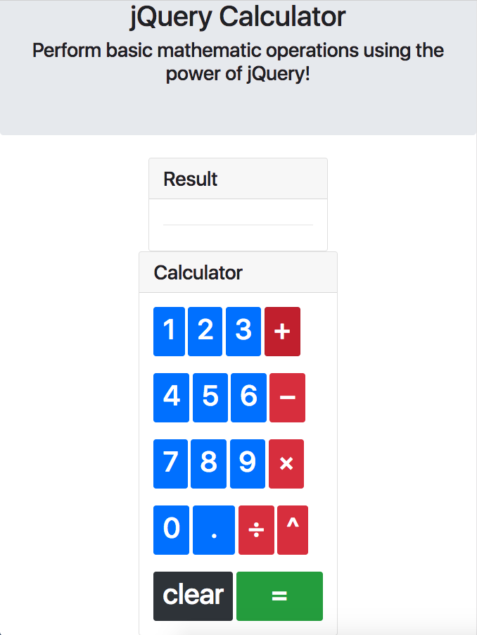 A jQuery calculator